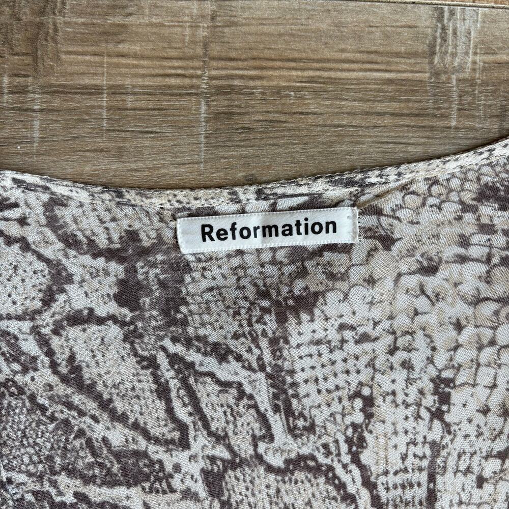 Reformation Jaz Python Snake Print Wrap Midi Dres… - image 4